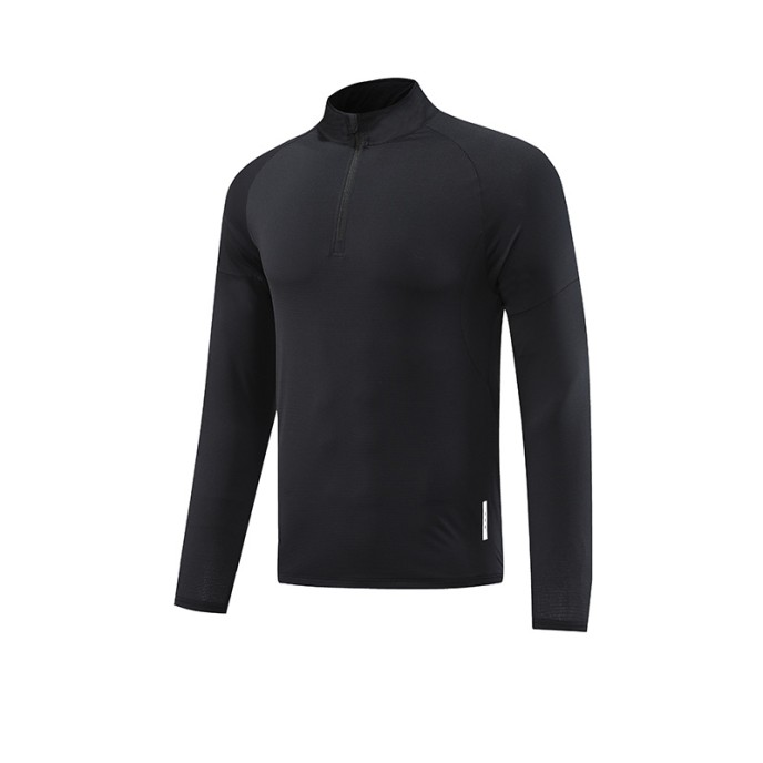 Men's long sleeved quick drying clothes, outdoor fitness training clothes, high elasticity semi open zipper sports T-shirt, running shirt Men's long sleeved quick drying clothes, outdoor fitness training clothes, high elasticity semi open zipper sports T-shirt, running shirt