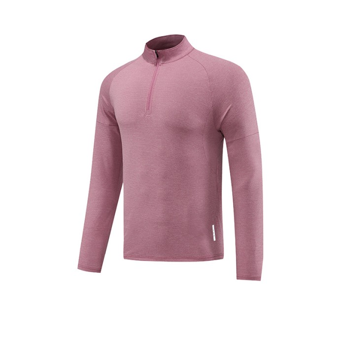 Men's long sleeved quick drying clothes, outdoor fitness training clothes, high elasticity semi open zipper sports T-shirt, running shirt Men's long sleeved quick drying clothes, outdoor fitness training clothes, high elasticity semi open zipper sports T-shirt, running shirt