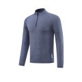 Men's long sleeved quick drying clothes, outdoor fitness training clothes, high elasticity semi open zipper sports T-shirt, running shirt Men's long sleeved quick drying clothes, outdoor fitness training clothes, high elasticity semi open zipper sports T-shirt, running shirt