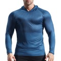 Running, bodybuilding, sweating and quick drying clothes, tight fitting long sleeved hooded fitness suit for men