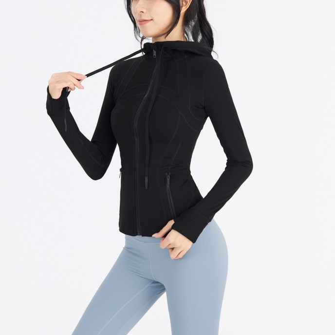 Autumn/Winter Yoga Suit Women's Hooded Jacket Sports Quick Drying Coat Slim Fit Long sleeved Sports Suit Top Equipment Fitness Suit Autumn/Winter Yoga Suit Women's Hooded Jacket Sports Quick Drying Coat Slim Fit Long sleeved Sports Suit Top Equipment Fitness Suit