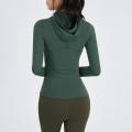 Autumn/Winter Yoga Suit Women's Hooded Jacket Sports Quick Drying Coat Slim Fit Long sleeved Sports Suit Top Equipment Fitness Suit Autumn/Winter Yoga Suit Women's Hooded Jacket Sports Quick Drying Coat Slim Fit Long sleeved Sports Suit Top Equipment Fitness Suit