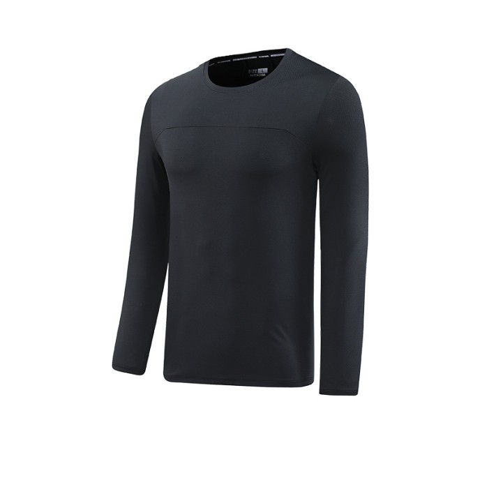 Quick drying clothes, long sleeved T-shirts, men's training clothes, fitness running sports tops, moisture wicking and sweat wicking outdoor base shirts