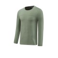 Quick drying clothes, long sleeved T-shirts, men's training clothes, fitness running sports tops, moisture wicking and sweat wicking outdoor base shirts