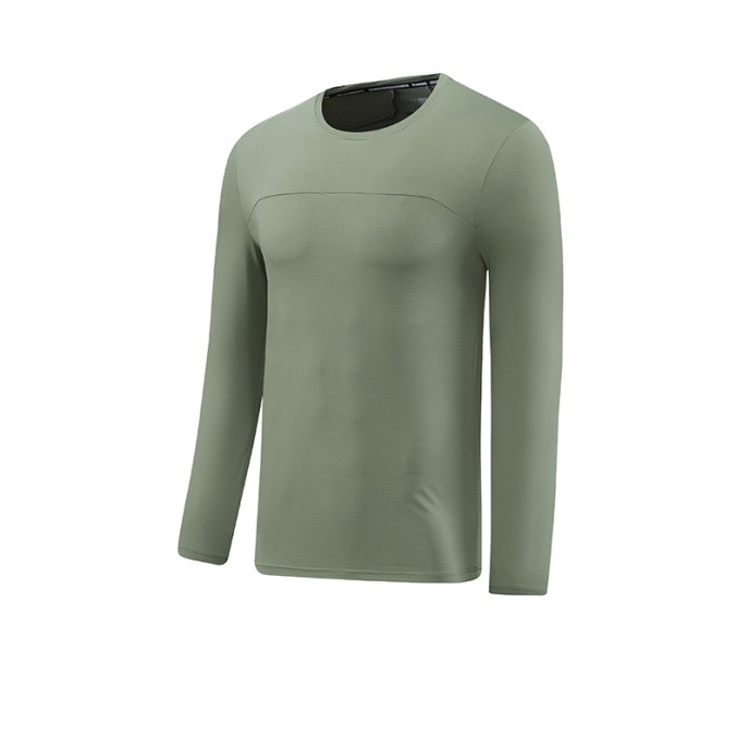 Quick drying clothes, long sleeved T-shirts, men's training clothes, fitness running sports tops, moisture wicking and sweat wicking outdoor base shirts