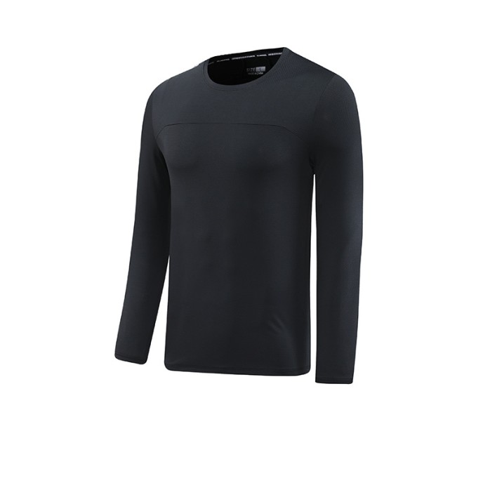 Quick drying clothes, long sleeved T-shirts, men's training clothes, fitness running sports tops, moisture wicking and sweat wicking outdoor base shirts