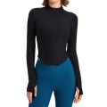 Shaping yoga suit, women's casual jacket, long sleeved zippered running, skin friendly sports and fitness top