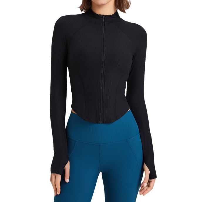 Shaping yoga suit, women's casual jacket, long sleeved zippered running, skin friendly sports and fitness top