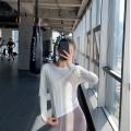 Sports long sleeved women's autumn and winter new sports top, yoga suit, quick drying, beautiful back, running exercise T-shirt, skin friendly and soft