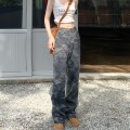 American style jeans, women's spicy girl retro hiphop camouflage workwear pants, women's summer hip-hop loose straight casual pants American style jeans, women's spicy girl retro hiphop camouflage workwear pants, women's summer hip-hop loose straight casual pants