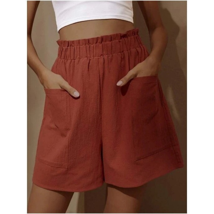 2025 New Women's Cotton and Linen Pod High Waist Shorts Fashion Wide Leg Casual Shorts 2025 New Women's Cotton and Linen Pod High Waist Shorts Fashion Wide Leg Casual Shorts