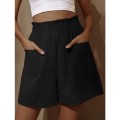 2025 New Women's Cotton and Linen Pod High Waist Shorts Fashion Wide Leg Casual Shorts 2025 New Women's Cotton and Linen Pod High Waist Shorts Fashion Wide Leg Casual Shorts