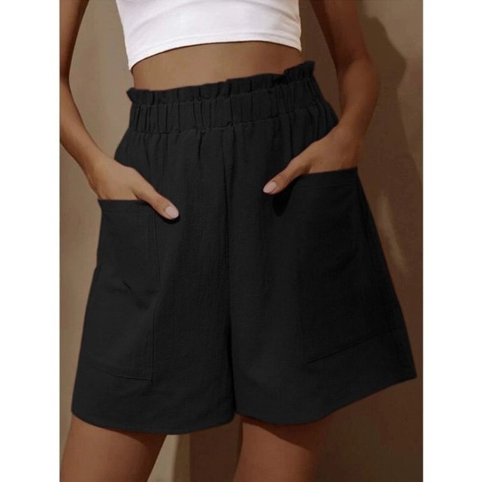 2025 New Women's Cotton and Linen Pod High Waist Shorts Fashion Wide Leg Casual Shorts 2025 New Women's Cotton and Linen Pod High Waist Shorts Fashion Wide Leg Casual Shorts