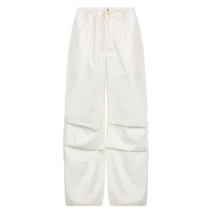 New European and American Spicy Girl Workwear Elastic Strap Drawstring Fashion Low Waist Wide Leg Casual Pants New European and American Spicy Girl Workwear Elastic Strap Drawstring Fashion Low Waist Wide Leg Casual Pants