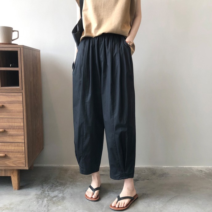Elastic waist wide leg pants for women's thin Korean version loose new lazy casual pants Elastic waist wide leg pants for women's thin Korean version loose new lazy casual pants