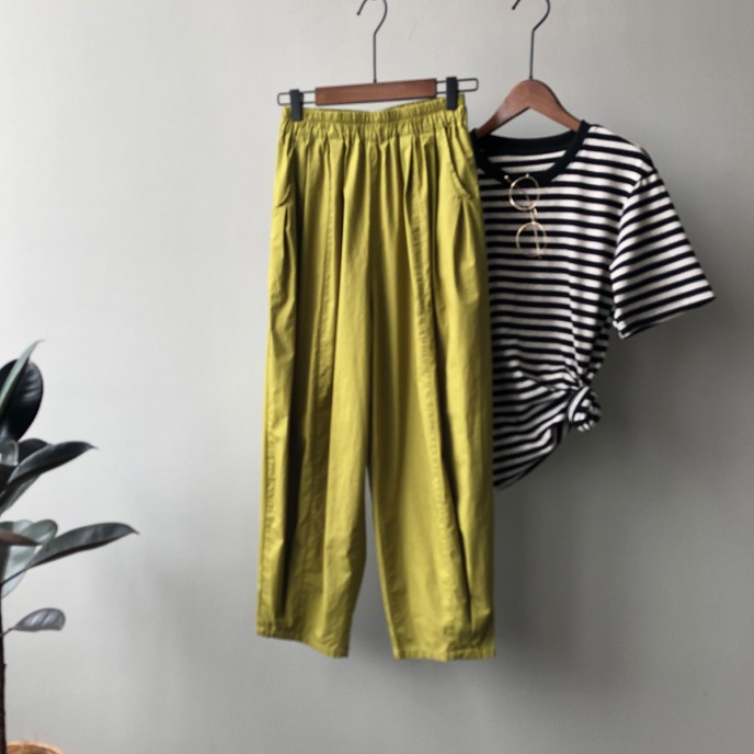Elastic waist wide leg pants for women's thin Korean version loose new lazy casual pants Elastic waist wide leg pants for women's thin Korean version loose new lazy casual pants