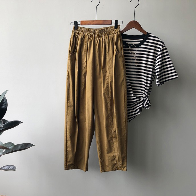 Elastic waist wide leg pants for women's thin Korean version loose new lazy casual pants Elastic waist wide leg pants for women's thin Korean version loose new lazy casual pants