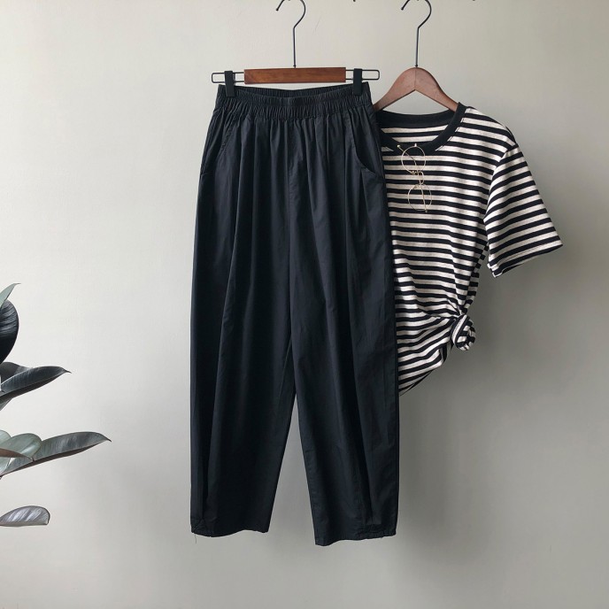 Elastic waist wide leg pants for women's thin Korean version loose new lazy casual pants Elastic waist wide leg pants for women's thin Korean version loose new lazy casual pants
