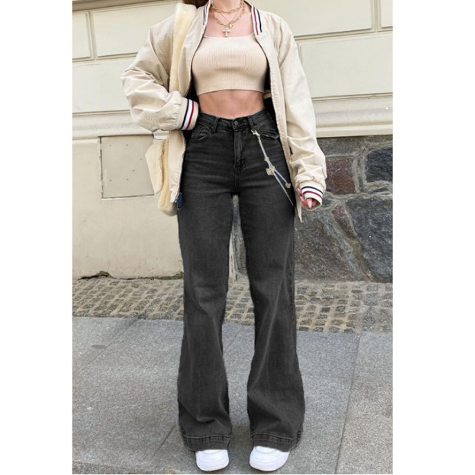2025 women's jeans mid-waist blue denim temperament commuter micro pants dark pants female 2025 women's jeans mid-waist blue denim temperament commuter micro pants dark pants female