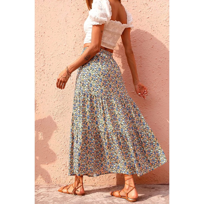 2025 New Floral High Waist A-Line Pleated Chiffon Half-Body Skirt 2025 New Floral High Waist A-Line Pleated Chiffon Half-Body Skirt