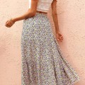 2025 New Floral High Waist A-Line Pleated Chiffon Half-Body Skirt 2025 New Floral High Waist A-Line Pleated Chiffon Half-Body Skirt