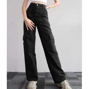2025 new versatile casual pants mid-waist three-dimensional pockets pants waisted workers Dress Pants