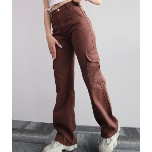 2025 new versatile casual pants mid-waist three-dimensional pockets pants waisted workers Dress Pants