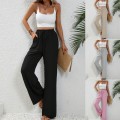 2025 Women's Autumn New Loose Versatile Solid Color Drag Floor Wide Leg Pants Casual Pants 2025 Women's Autumn New Loose Versatile Solid Color Drag Floor Wide Leg Pants Casual Pants