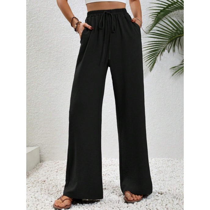 2025 Women's Autumn New Loose Versatile Solid Color Drag Floor Wide Leg Pants Casual Pants 2025 Women's Autumn New Loose Versatile Solid Color Drag Floor Wide Leg Pants Casual Pants