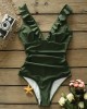 One-piece Swimsuit Women Ruffle V-neck Monokini