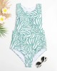 Vintage Retro One Piece Swimsuit Zipper Bathing Suits