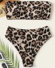 Leopard Print Bikini Suit for Women Push Up Bra