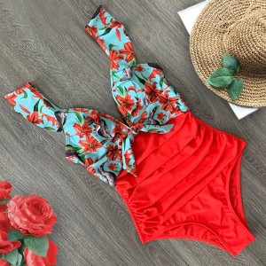 One Piece Swimsuit Ruffle  Swimwear Women Monokini Bodysuit