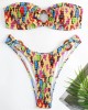 Ring Link Bandeau Bikini Swimwear Solid Beachwear