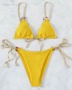 Bikini Set Plain Ring Linked Spaghetti Strap Swimwear