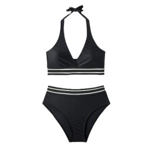 Bikini Halter High Waist Swimsuit Female Swimwear