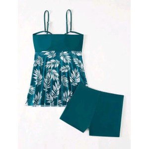 Summer Women Tankini Sets Two Pieces Swimsuit with Shorts Vintage