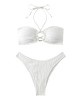 White Swimsuit Women Bathing Suit Bandeau Bikini