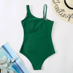 One-Piece Large Size Solid Color Plus Size Swimsuit