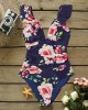 One-piece Swimsuit Women Ruffle V-neck Monokini