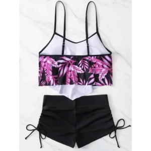 Print Swimwear Tankini Sets Women's Swimsuit Push Up