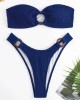 Ring Link Bandeau Bikini Swimwear Solid Beachwear