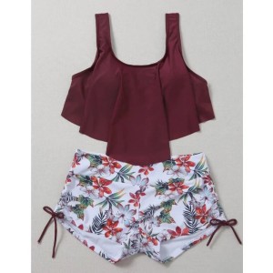 Summer Ruffles Swimsuits Tankini Sets Swimwear Sports Beach Wear