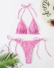 Halter Triangle Bikini Sets Solid Swimwear Side Lace Up Monokini