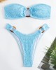 Ring Link Bandeau Bikini Swimwear Solid Beachwear