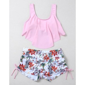 Summer Ruffles Swimsuits Tankini Sets Swimwear Sports Beach Wear