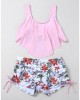 Summer Ruffles Swimsuits Tankini Sets Swimwear Sports Beach Wear