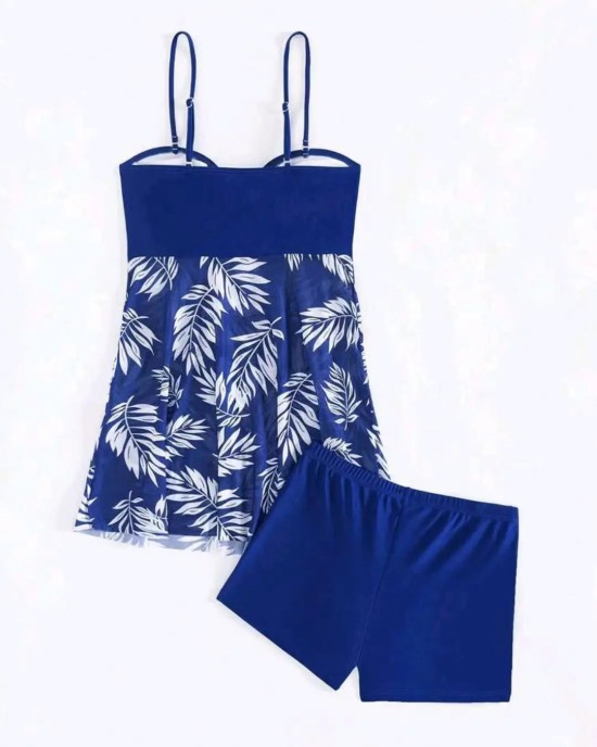 Summer Women Tankini Sets Two Pieces Swimsuit with Shorts Vintage