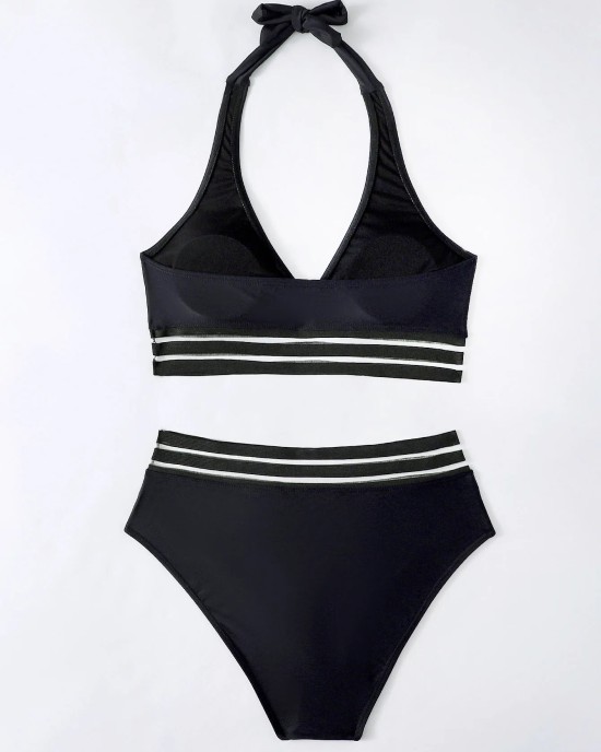 Bikini Halter High Waist Swimsuit Female Swimwear