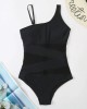 One-Piece Large Size Solid Color Plus Size Swimsuit